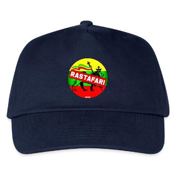 Rastafari Löwe Banner - Kinder Basecap - Navy - Vorne