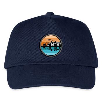 camping travel natural lake mountain lake landscape symbol - Kids’ Baseball Cap - navy - Front