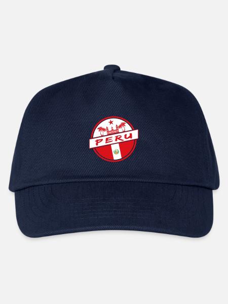 Peru Kreis in den Nationalfarben - Kinder Basecap - Navy