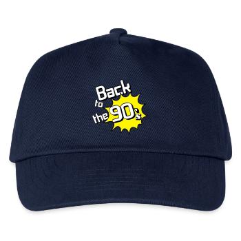 90er Party , Mottoparty , 90er Jahre Back to (25) - Kinder Basecap - Navy - Vorne