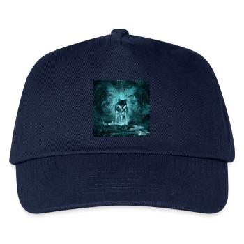 Super Wolf in der Nacht - Kinder Basecap - Navy - Vorne
