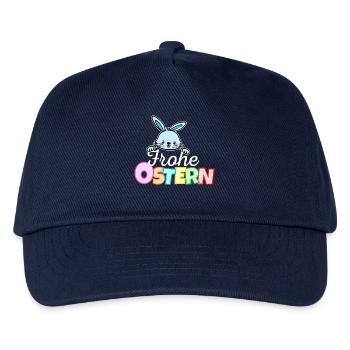 Osterhase Frohe Ostern Gesicht Süß Osterhäschen - Kinder Basecap - Navy - Vorne
