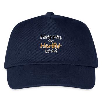 Herbst Jahreszeit Freude Sprüche - Kinder Basecap - Navy - Vorne