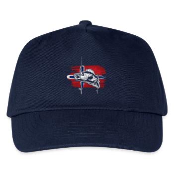 Norwegen Angeln - Kinder Basecap - Navy - Vorne