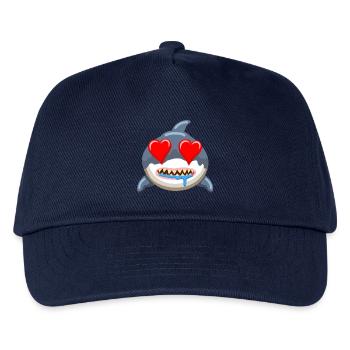 Lustige Haiwal Emoticon Anime Cartoon - Kinder Basecap - Navy - Vorne