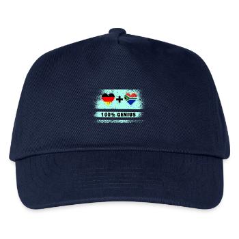 Deutschland und Südafrika 100% Genial / Geschenk - Kinder Basecap - Navy - Vorne