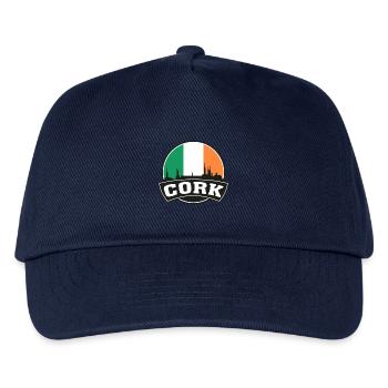 Cork Ireland Skyline Travel Souvenir Irische Flagge - Kinder Basecap - Navy - Vorne