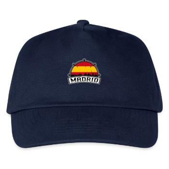 Madrid Spanien Skyline Travel Souvenir Spanische Flagge - Kinder Basecap - Navy - Vorne