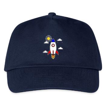 Schulstart Rakete Raumschiff Schulbeginn Schule - Kinder Basecap - Navy - Vorne