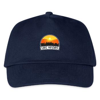 Las Vegas Nevada USA Skyline Vintage Sonnenuntergang Reisen - Kinder Basecap - Navy - Vorne