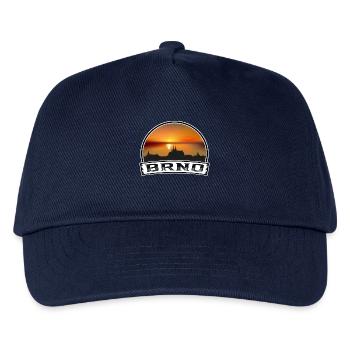 Brno Tschechien Skyline Vintage Sonnenuntergang Reise Souveni - Kinder Basecap - Navy - Vorne