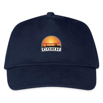 Cork Irland Skyline Vintage Sonnenuntergang Reise Souveni - Kinder Basecap - Navy - Vorne