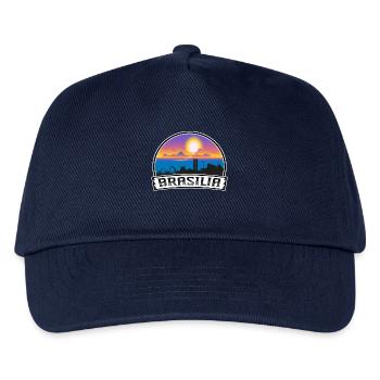 Brasilia Brasilien Skyline Vintage Sonnenuntergang Travel Souv - Kinder Basecap - Navy - Vorne