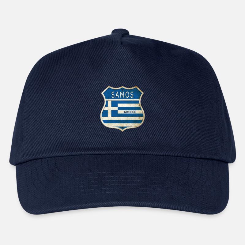 Samos Griechenland Wappen Flaggen Design - Kinder Basecap - Navy