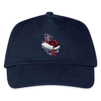 Tribals, Hände, Rosenblüte, Blutflecken - Kinder Basecap - Navy - Vorne