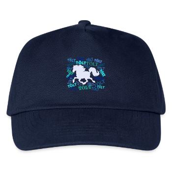 Tölt Pferde Spruch Haflinger Islandpferde - Kinder Basecap - Navy - Vorne