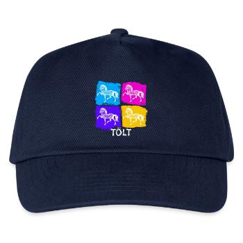 Islandpferde Pferde Tölt Spruch Pferdeliebe - Kinder Basecap - Navy - Vorne