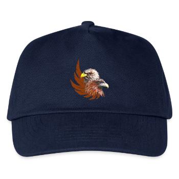 adlerdesign frau, zwei adlerköpfe, adlerflügel - Kinder Basecap - Navy - Vorne