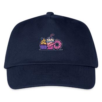 Cupcake Lecker Süßigkeiten Naschen Backen Donut - Kinder Basecap - Navy - Vorne
