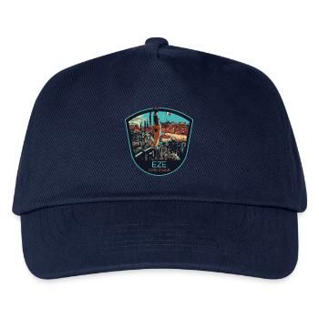 Originalillustration Dorf Èze, Côte d'Azur - Kinder Basecap - Navy - Vorne