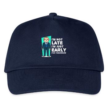 Faultier Säugetier Humorvoll Statement Langsam - Kinder Basecap - Navy - Vorne