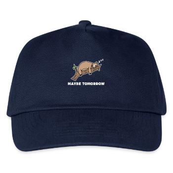 Faul Schlafen Tier Säugetier Statement Faultier - Kinder Basecap - Navy - Vorne