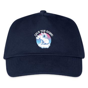 Die Nashörner retten| Nashorn - Kinder Basecap - Navy - Vorne