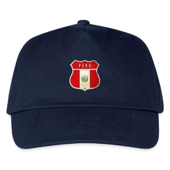 Peru Wappen Flaggen Design - Kinder Basecap - Navy - Vorne