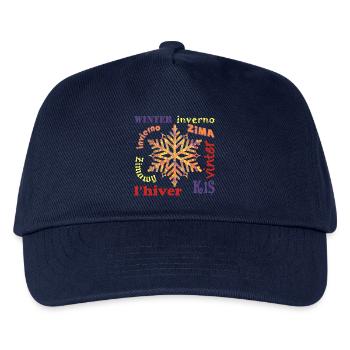 winter mehrsprachig e 53 - Kinder Basecap - Navy - Vorne