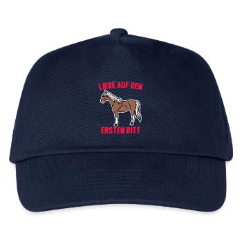 Cool Pferde Reiten Statement Islandpferde Ross - Kinder Basecap - Navy - Vorne