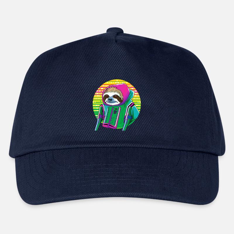 Cyber Punk Sloth - Ukiyo-e Stil. - Kinder Basecap - Navy