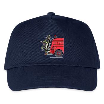 Feuerwehrmann Brandschutz Retter Feuerwehrauto - Kinder Basecap - Navy - Vorne