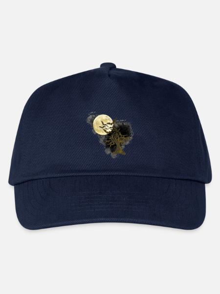 Mondschein Fledermäuse Spooky Tree Silhouette - Kinder Basecap - Navy