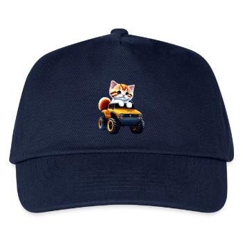 Eine Katze auf dem Monstertruck - Kinder Basecap - Navy - Vorne