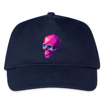 Geometrischer Schädel - Kinder Basecap - Navy - Vorne