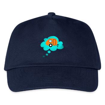 Caravan Wolke Denkblase Camping Retro Wohnwagen - Kinder Basecap - Navy - Vorne