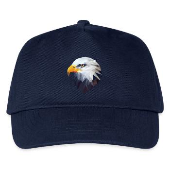 Stilisierter, geometrischer Adler - Kinder Basecap - Navy - Vorne