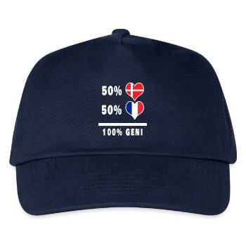 Drapeau 100% génie de la France et du Danemark - Casquette de baseball Enfant - marine - Devant