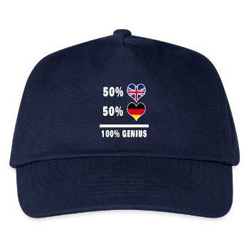 Deutschland und Großbritannien 100% Genius Flagge - Kinder Basecap - Navy - Vorne