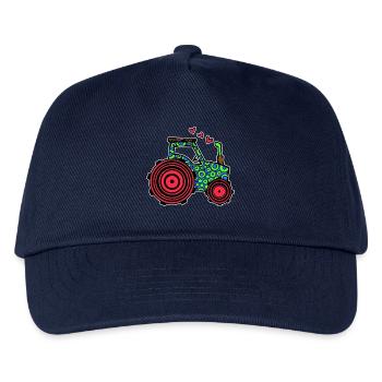 Tractor Heart Commercial Vehicle Country Life Farmer Field - Kids’ Baseball Cap - navy - Front