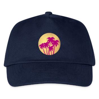 Circle Gold Palm Pink Holiday Deluxe South Seas Luxury - Kids’ Baseball Cap - navy - Front