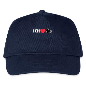 Herz Kino Nacht Ich Liebe Movies Statement Filme - Kinder Basecap - Navy - Vorne