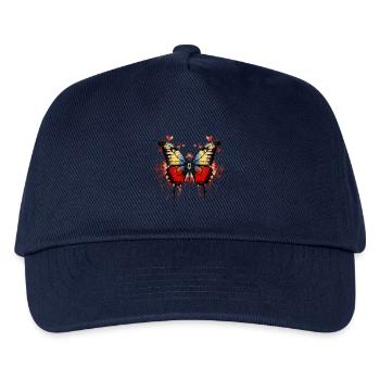 Colorful Butterfly with Blood Splatter Design - Kids’ Baseball Cap - navy - Front