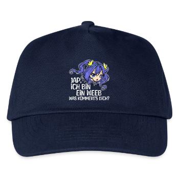 Anime Statement Mädchen Manga Zeichentrick Comic - Kinder Basecap - Navy - Vorne