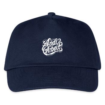 Andi Arbeit! Wortspiel Andreas, Andrea, Andi, Andy - Kinder Basecap - Navy - Vorne