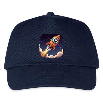 Comic Rakete mit Augen - Kinder Basecap - Navy - Vorne