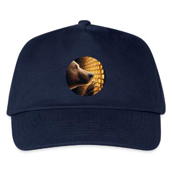Brown bear looking through a honeycomb - Kids’ Baseball Cap - navy - Front