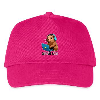 Capybara mit Witz Capy and Paste - Kinder Basecap - Fuchsia - Vorne