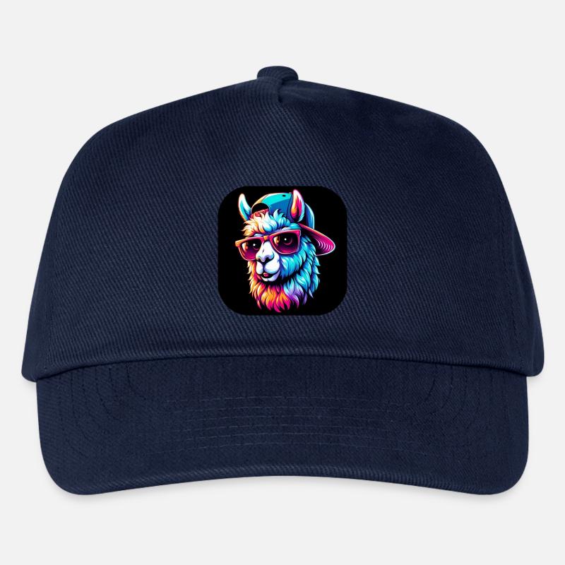 Alpaka Sonnenbrille Hut Fell Bunt - Kinder Basecap - Navy