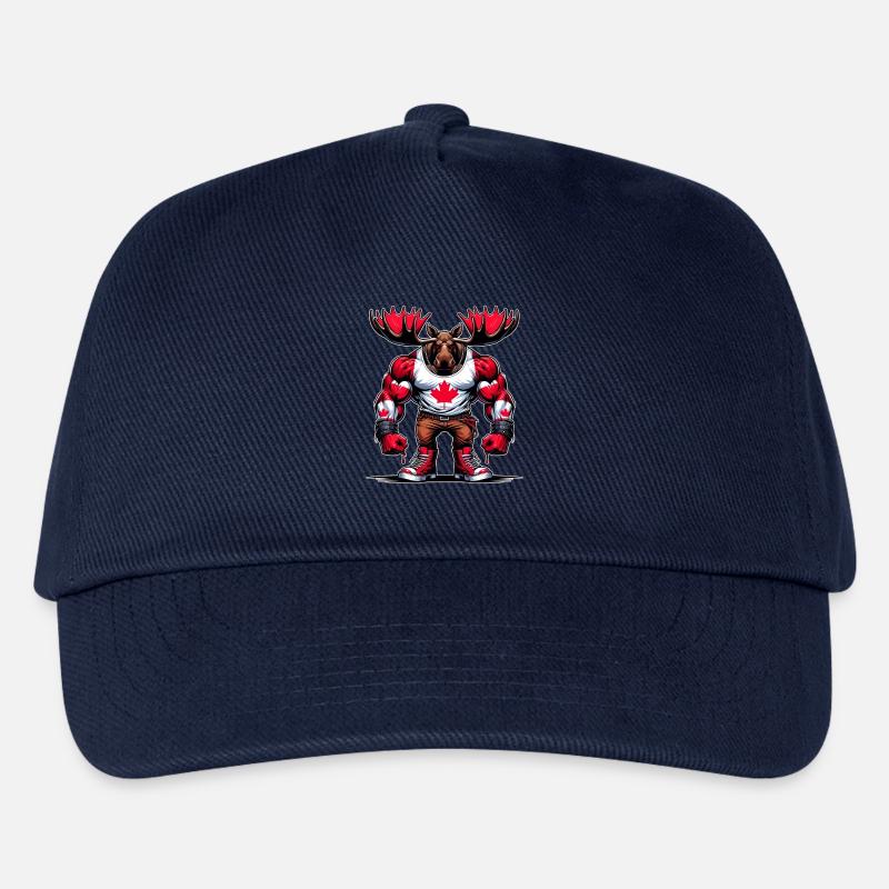 Kanada Elch mit Nationalflagge - Kinder Basecap - Navy